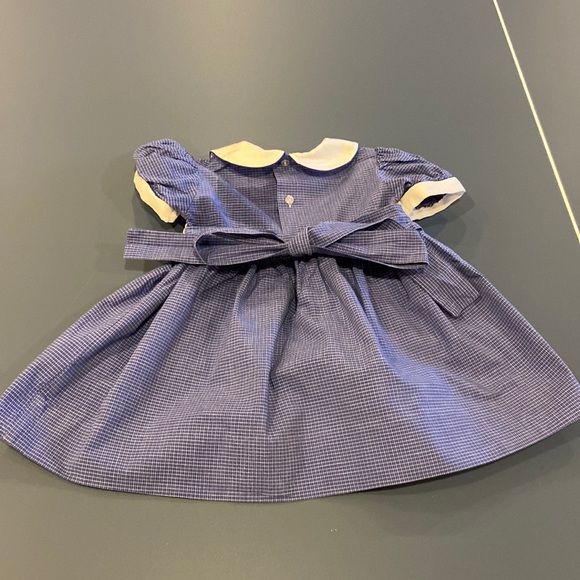 Friedknit Creations Blue Smocked Whale Short Sleeved Bow Tie Dress - Picture 3 of 10